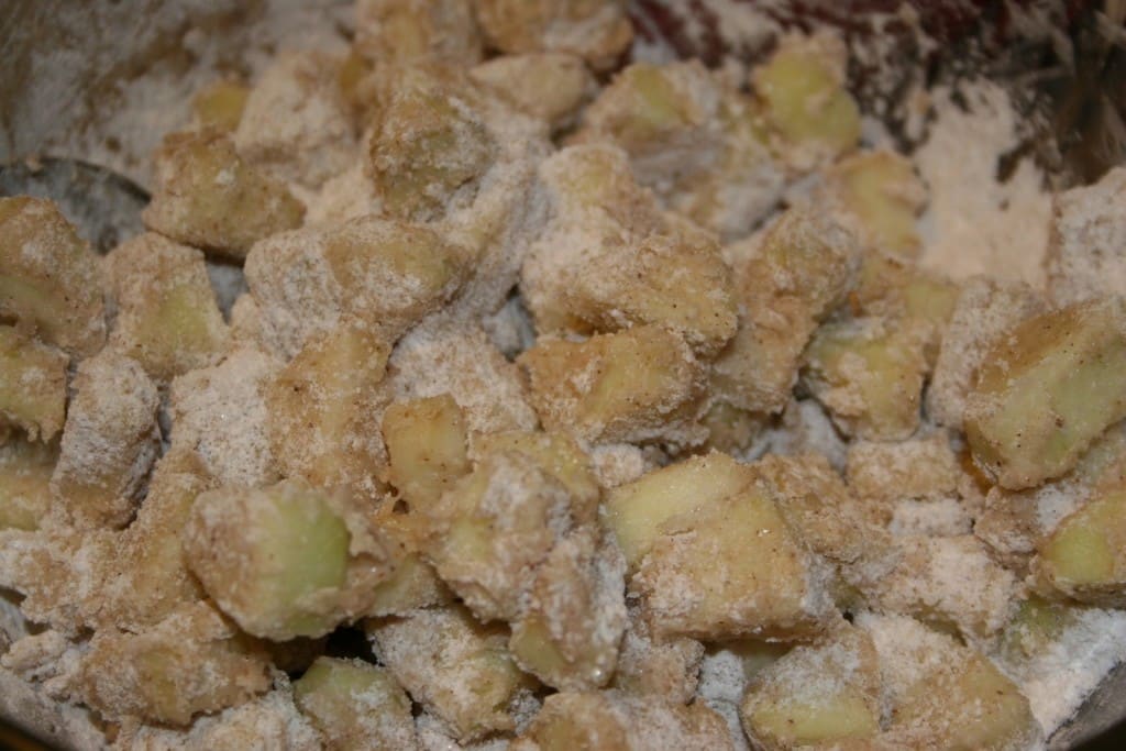 Apple Pecan Coffee Cake - diced apples