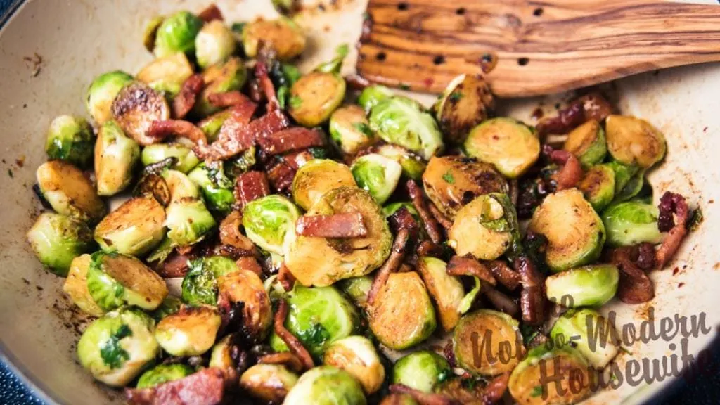 Sauteed Brussels Sprouts with Bacon | The Not So Modern Housewife Sauteed Brussel Sprouts with Bacon
