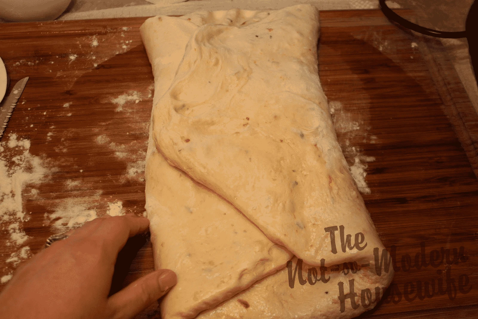 folding bread dough