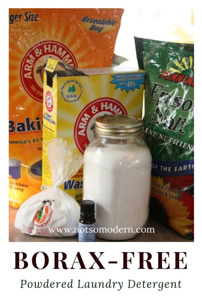 Borax Free Powdered Laundry Detergent - Baking Soda, Washing Soda, Epsom Salt, Sea Salt, and Essential Oils