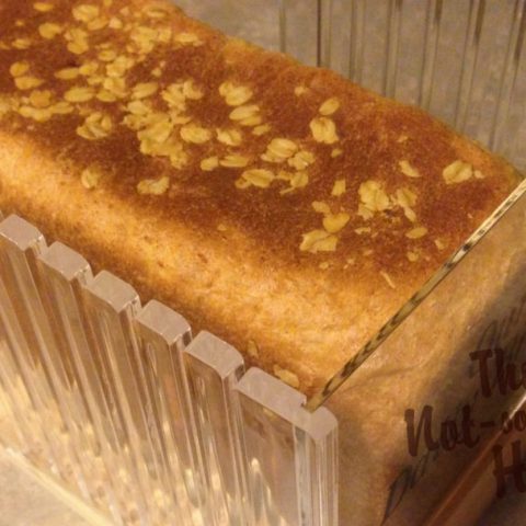 Honey Oat Bread in bread slicer