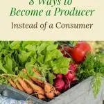 Learning to become a producer is one of the most rewarding aspects of homesteading and self sufficient living. Learn to reduce your consumption and increase your productivity with these 8 tips. #selfsufficiency #selfsufficientliving #homesteading