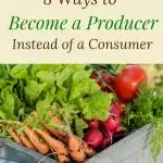 The most important self sufficiency skill a person can master is learning to be producer instead of consumer. Learn 8 ways you can start on your journey to self sufficiency. #selfsufficiency #selfsufficientliving #homesteading