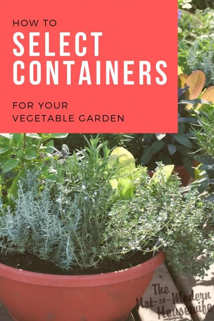 How to select containers for your vegetable garden. Choose the best container for growing vegetables with these tips. Select planters based upon size, root depth, and watering needs of your plants. #containergardening #vegetablegardening #gardening #growsomethinggreen