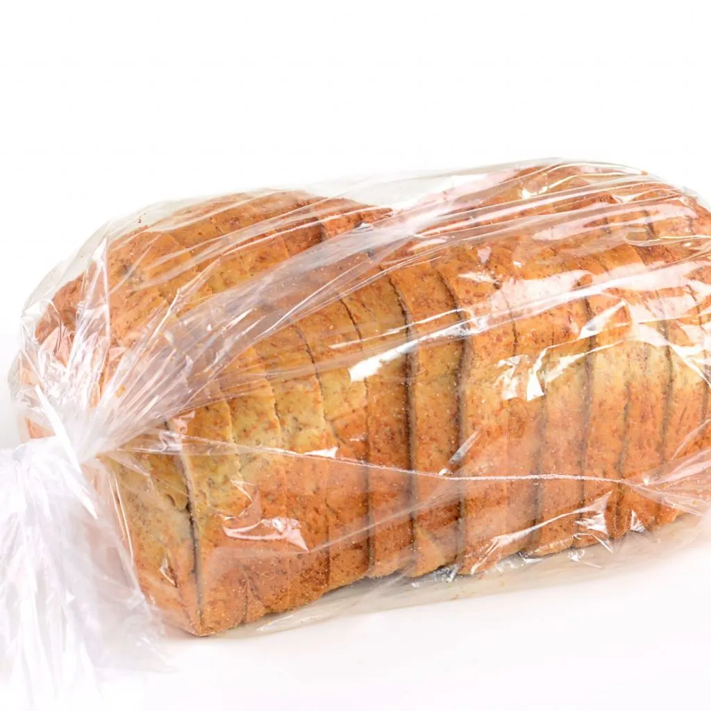 sliced sandwich bread in plastic storage bag