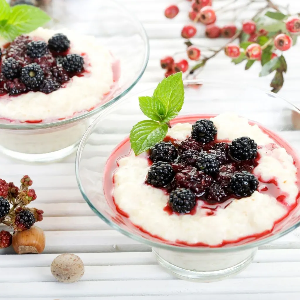 Swedish Rice Pudding with fresh berries