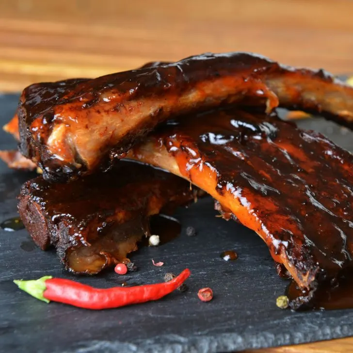 Pineapple glazed pork ribs