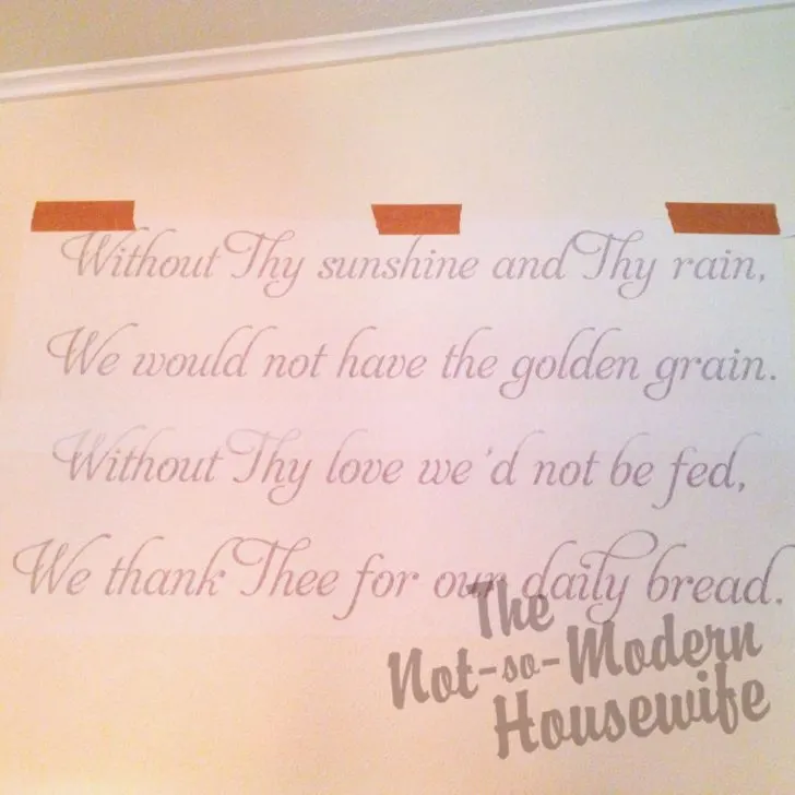 Transform Your Textured Walls with Custom Vinyl Lettering: A Step-by-Step Guide! | The Not So Modern Housewife Use painters tape to hang wall art in place