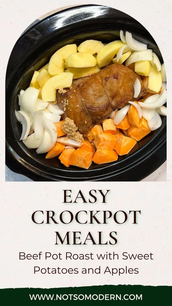 Easy Crockpot Meals: Beef Pot Roast with Sweet Potatoes and Apples