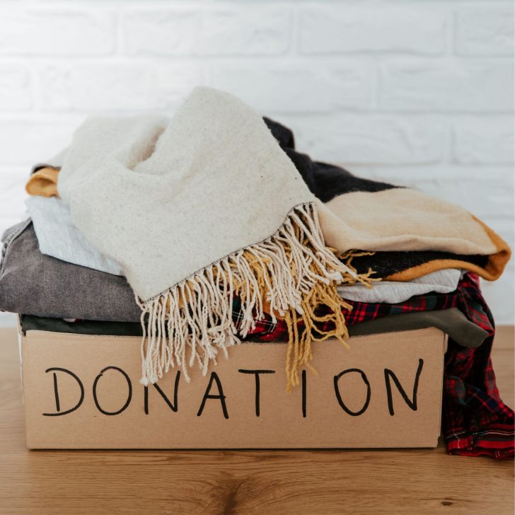 clothes for donation - clothing organization ideas