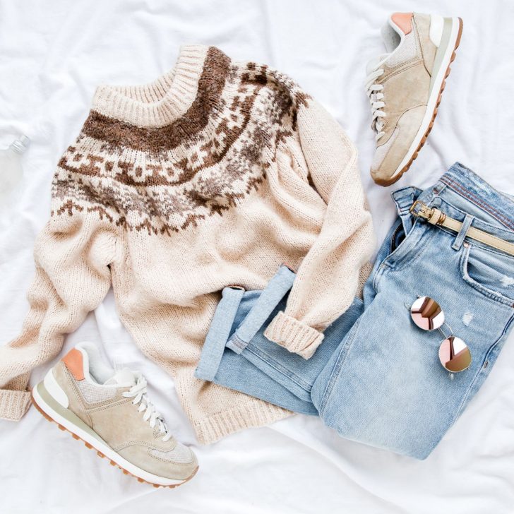 flat-lay of stylish winter outfit - organize clothing outfit ideas